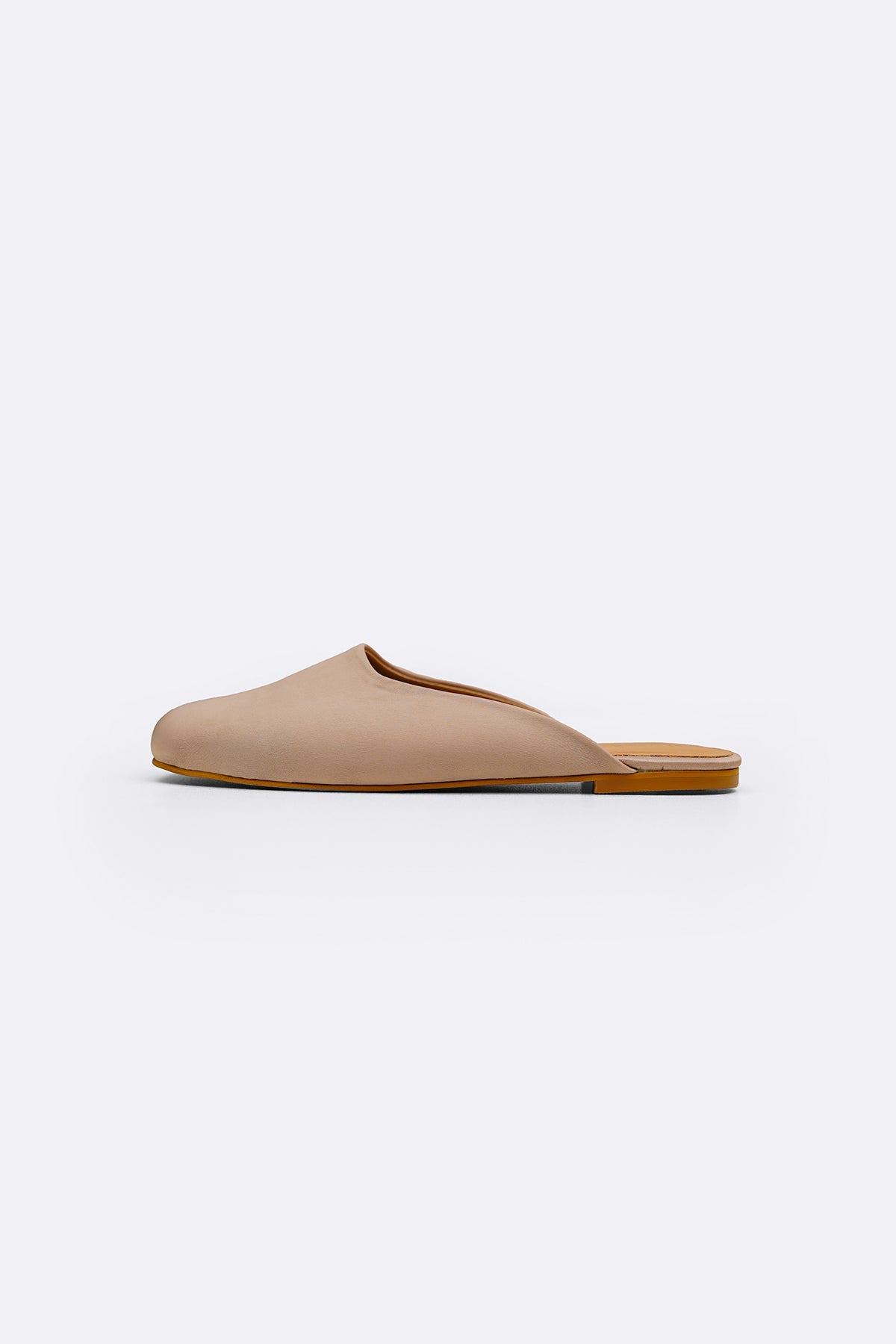 TAUPE SATIN MULES