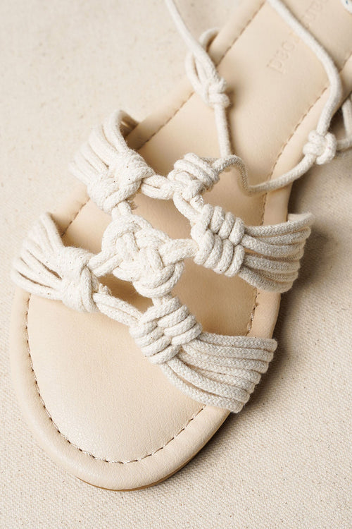 OFF WHITE CAPRI WOVEN SLIDES