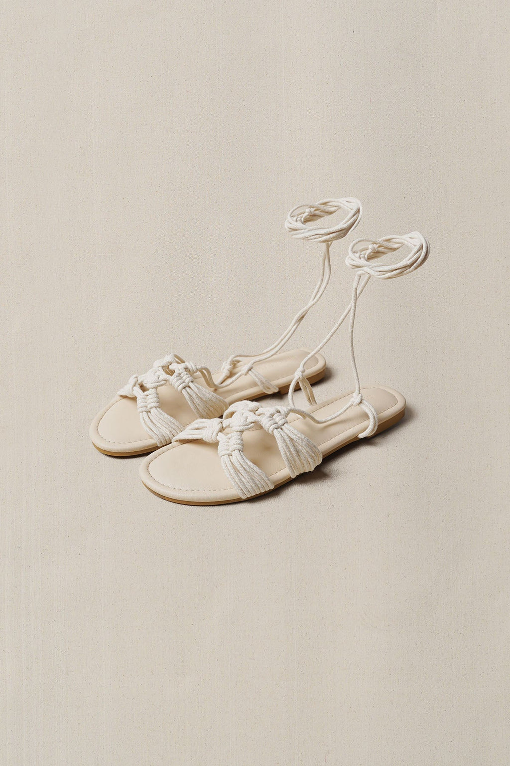 OFF WHITE CAPRI WOVEN SLIDES