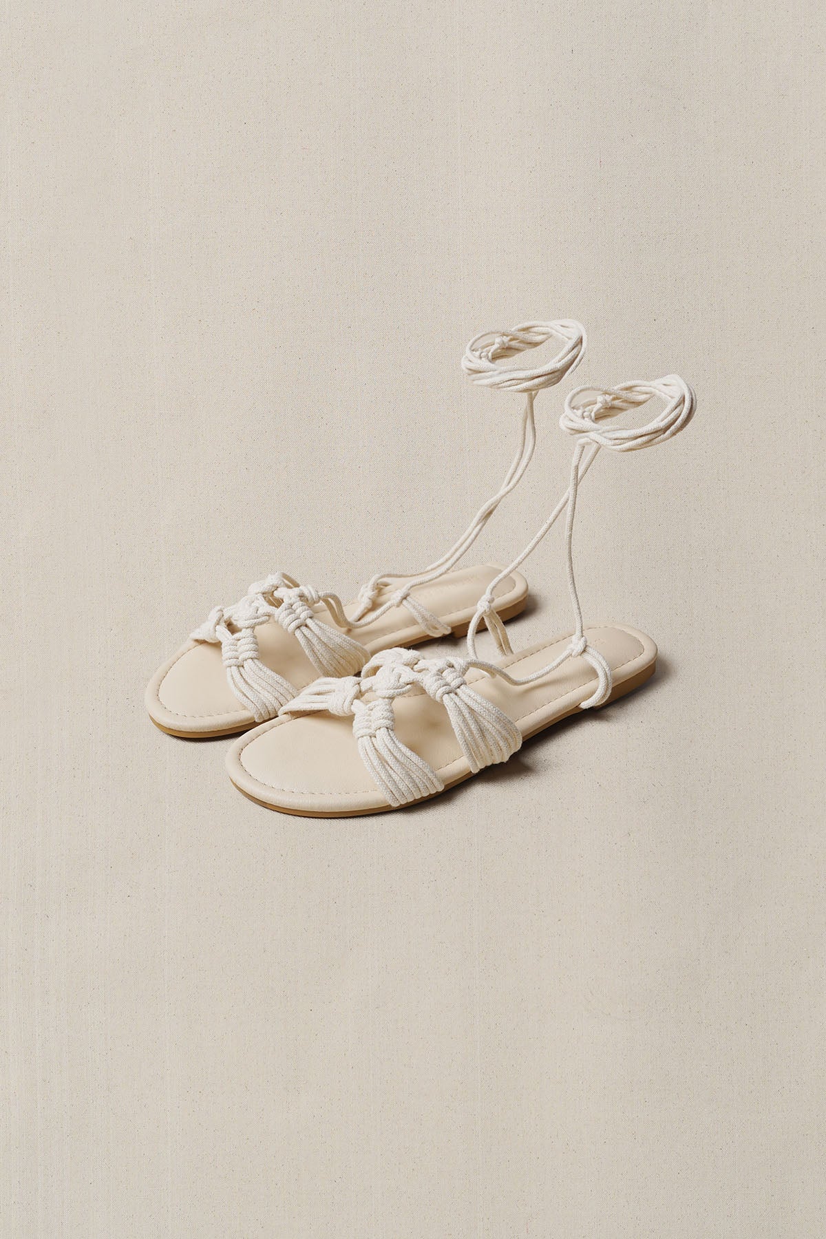 OFF WHITE CAPRI WOVEN SLIDES