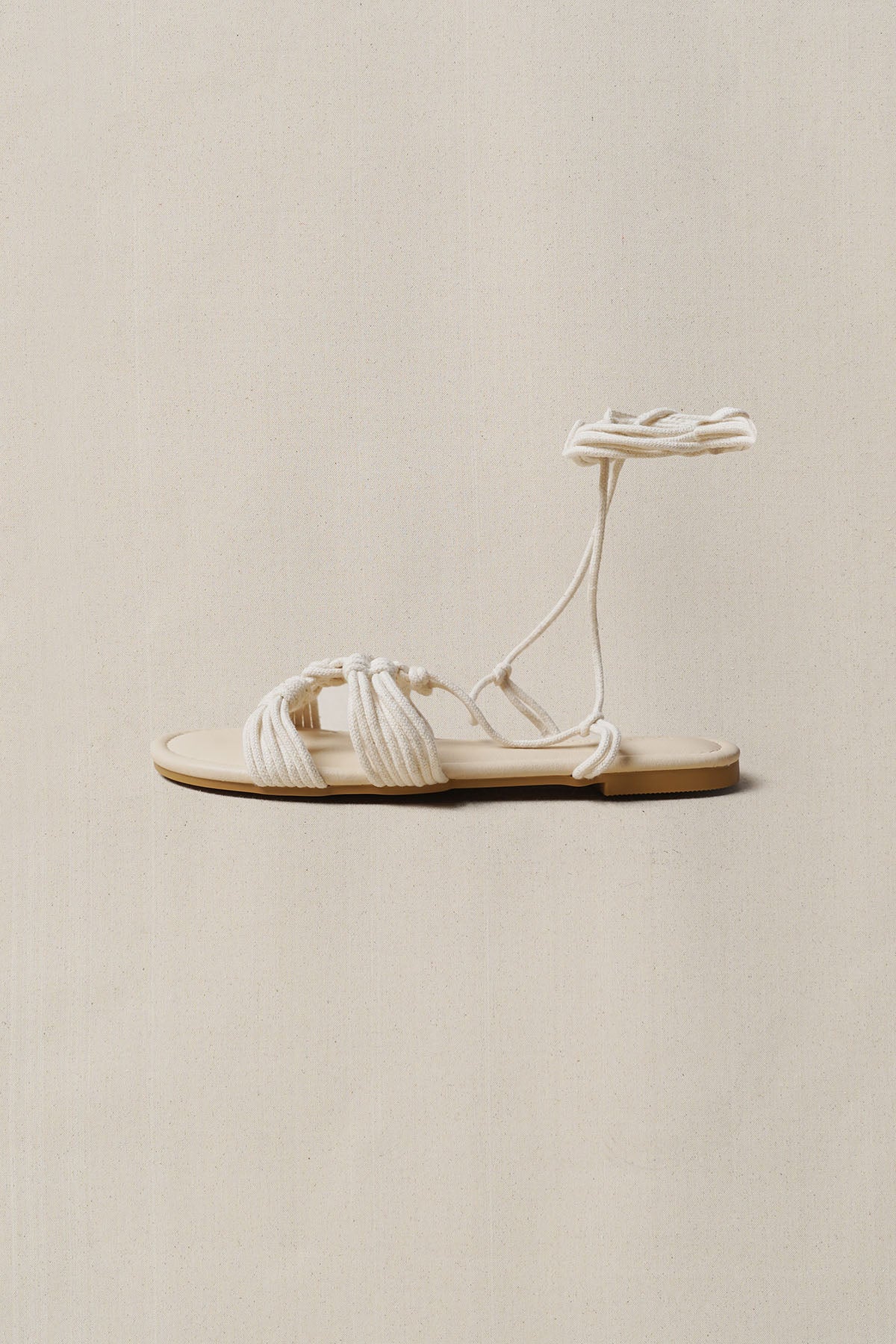 OFF WHITE CAPRI WOVEN SLIDES