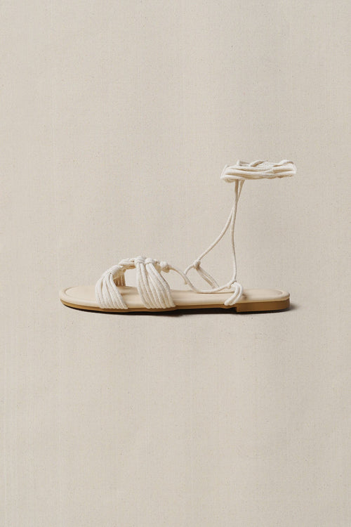 OFF WHITE CAPRI WOVEN SLIDES
