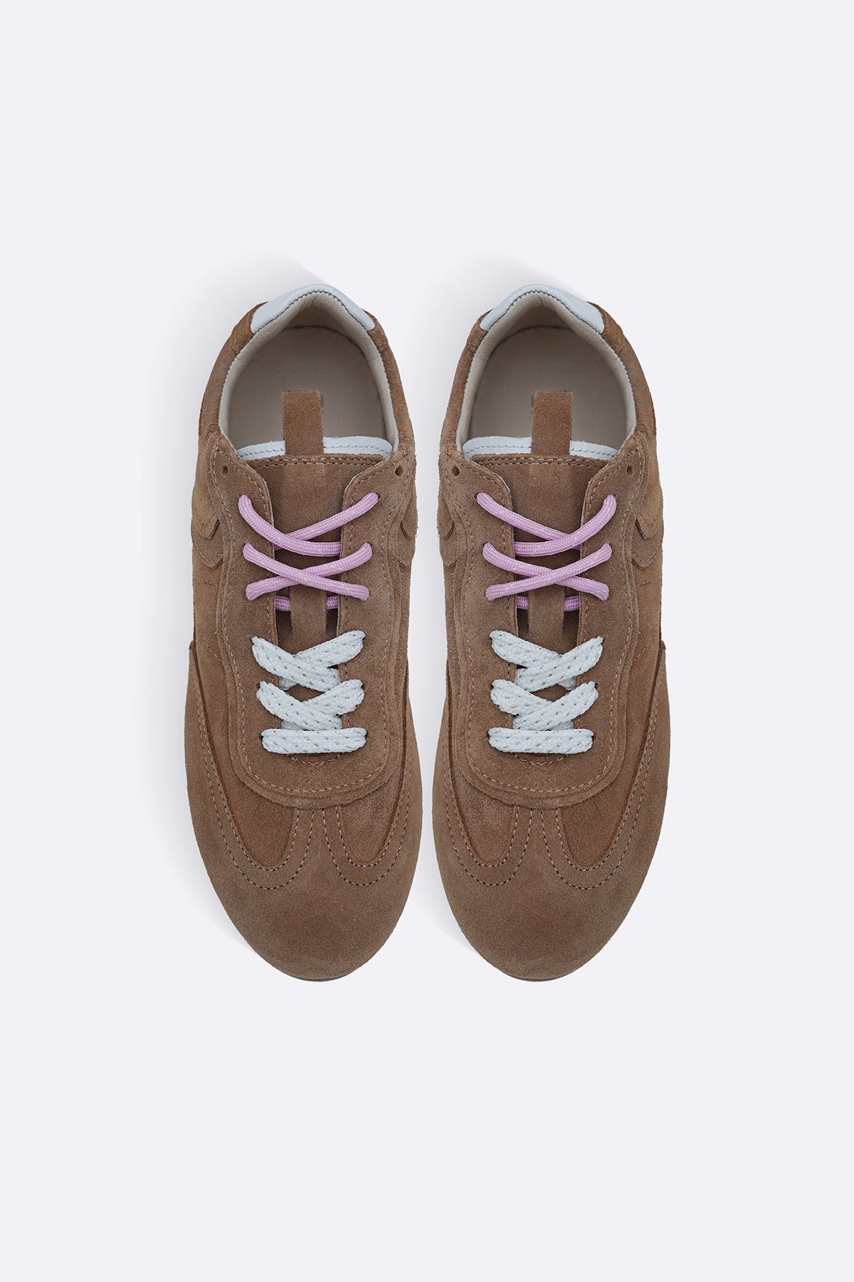 BEIGE LEATHER 2-LACE SNEAKERS