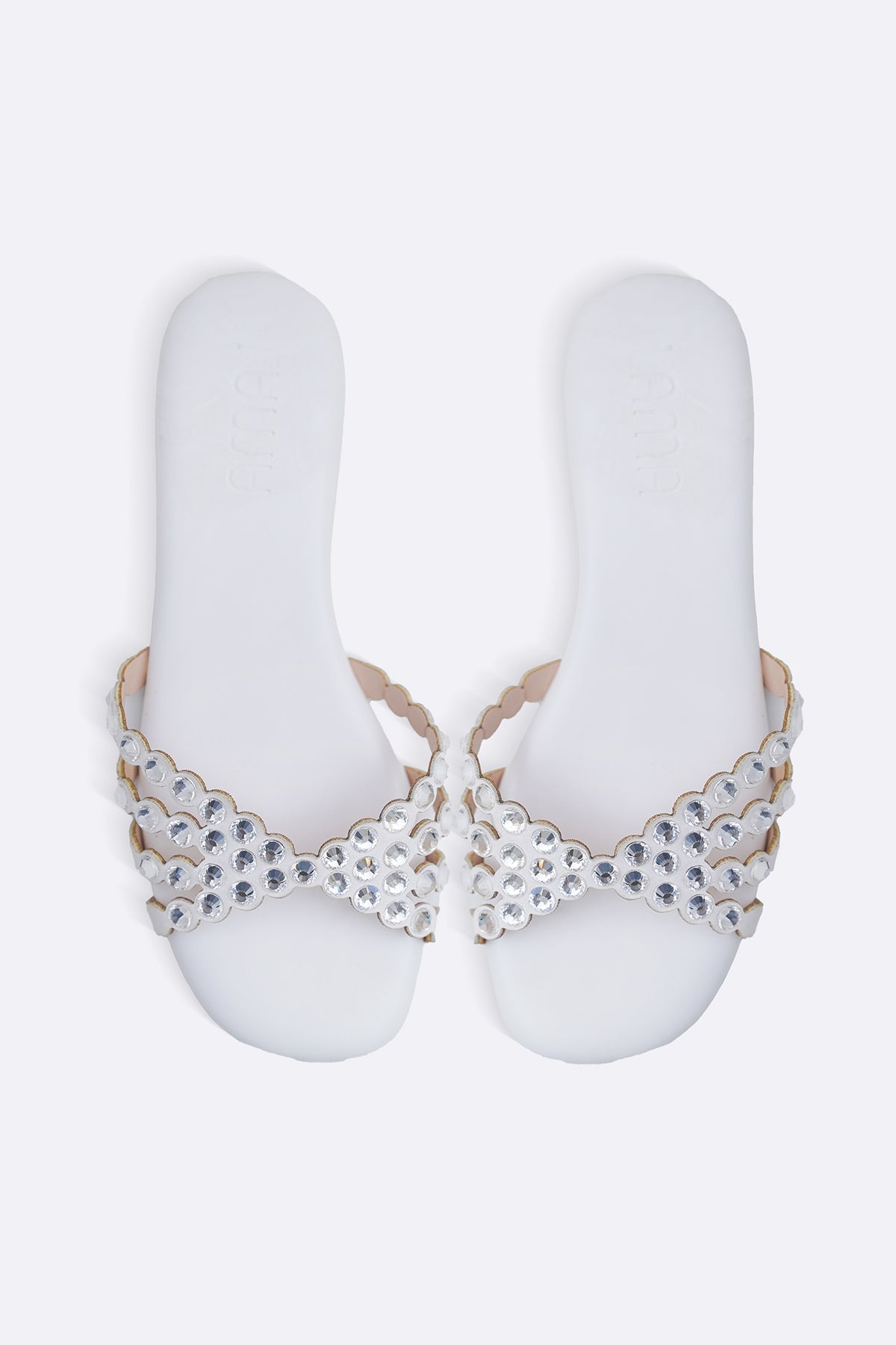 WHITE CUSHIONY PARTY SLIDES