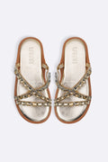 GOLD CHAMPAGNE STONE SLIDES