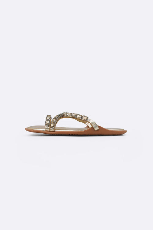 GOLD CHAMPAGNE STONE SLIDES