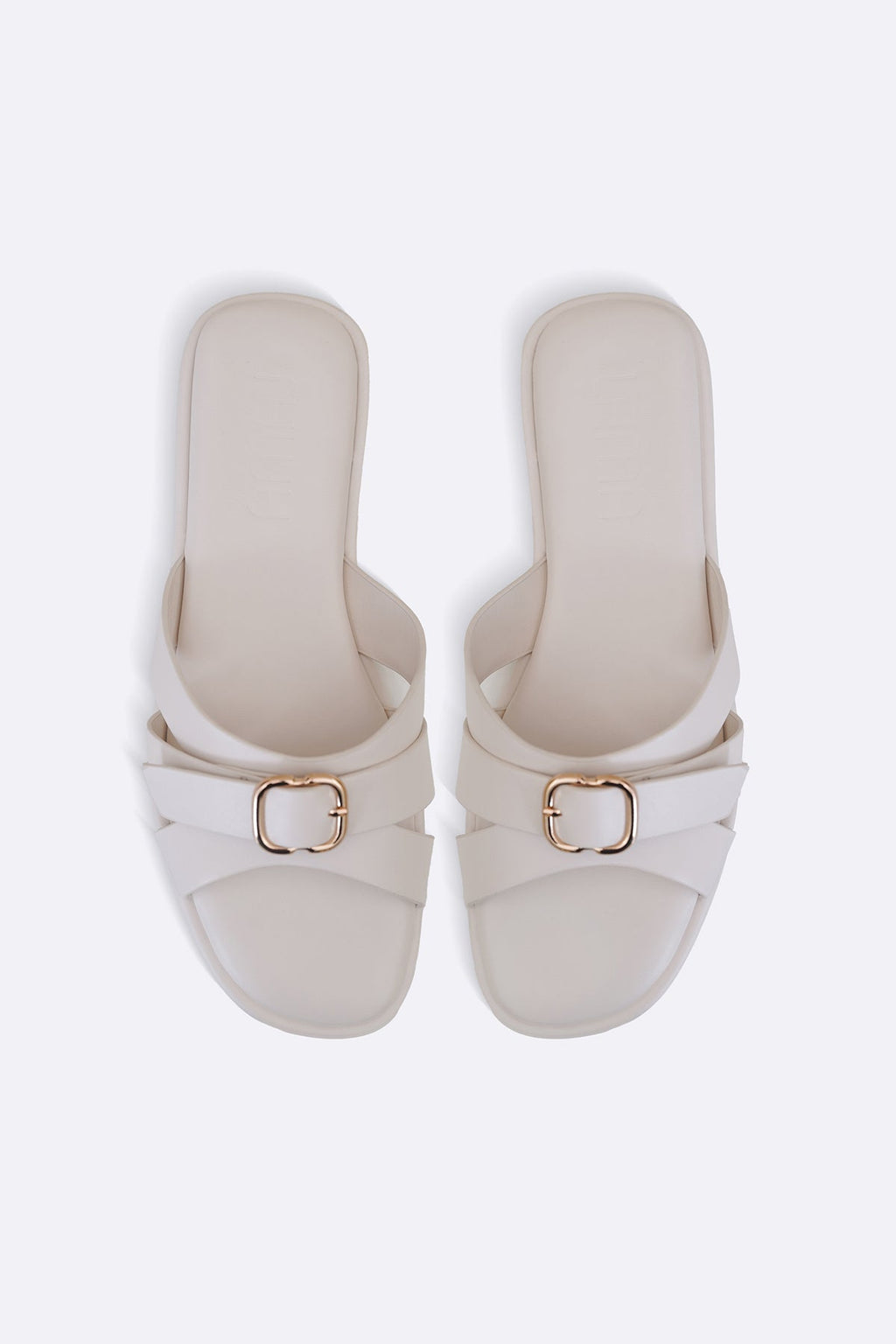 OFF WHITE TRI-STRAP SLIDES