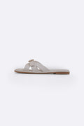 OFF WHITE TRI-STRAP SLIDES