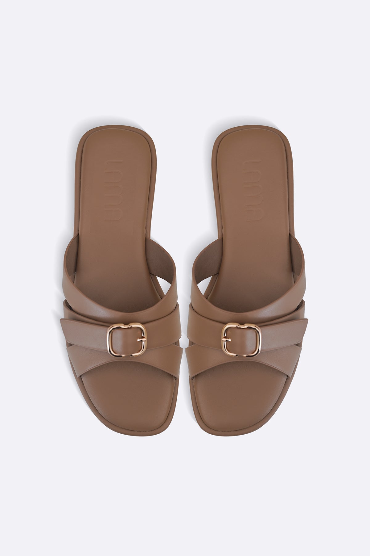 TAUPE TRI-STRAP SLIDES