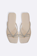 CREAM BOW FLIP FLOPS
