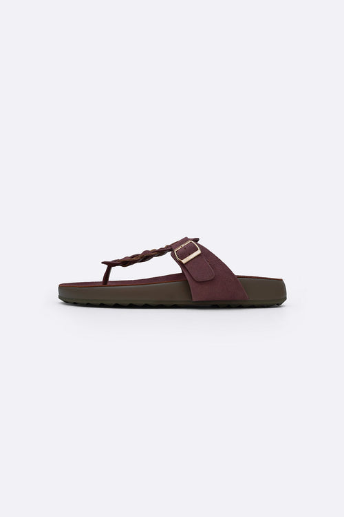 BURGUNDY BRAID MAMA FLOPS