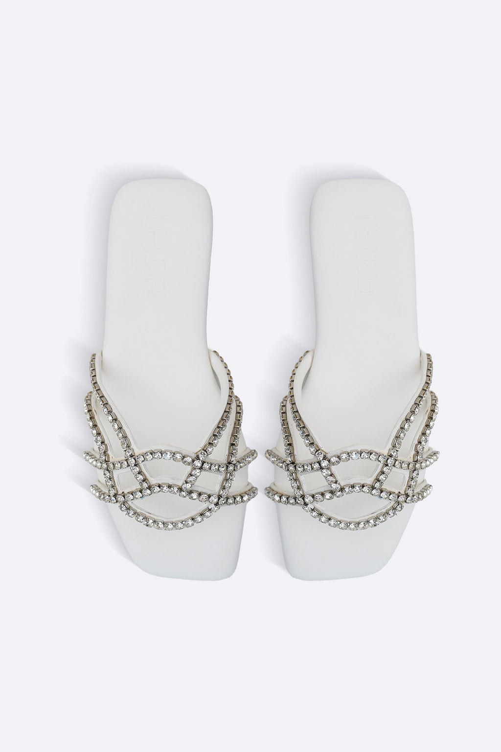 WHITE RIVIERA STUD SLIDES