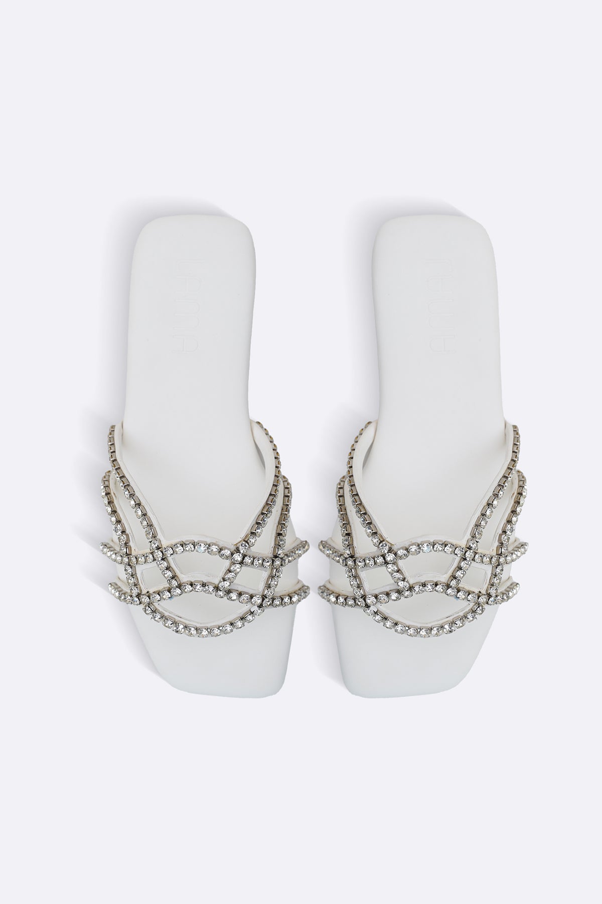 WHITE RIVIERA STUD SLIDES