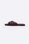 BROWN MOLDOVA STRAPPY SLIDES