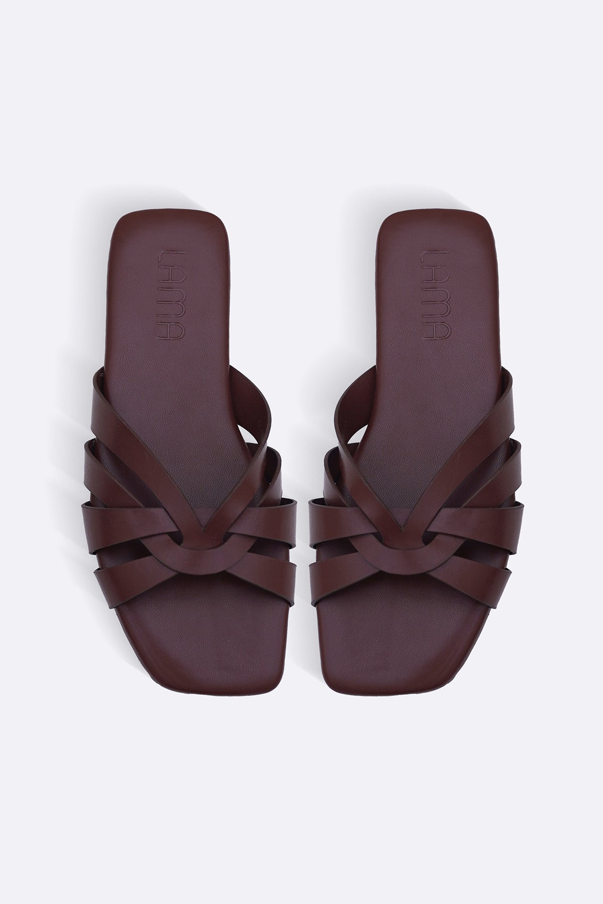 BROWN MOLDOVA STRAPPY SLIDES