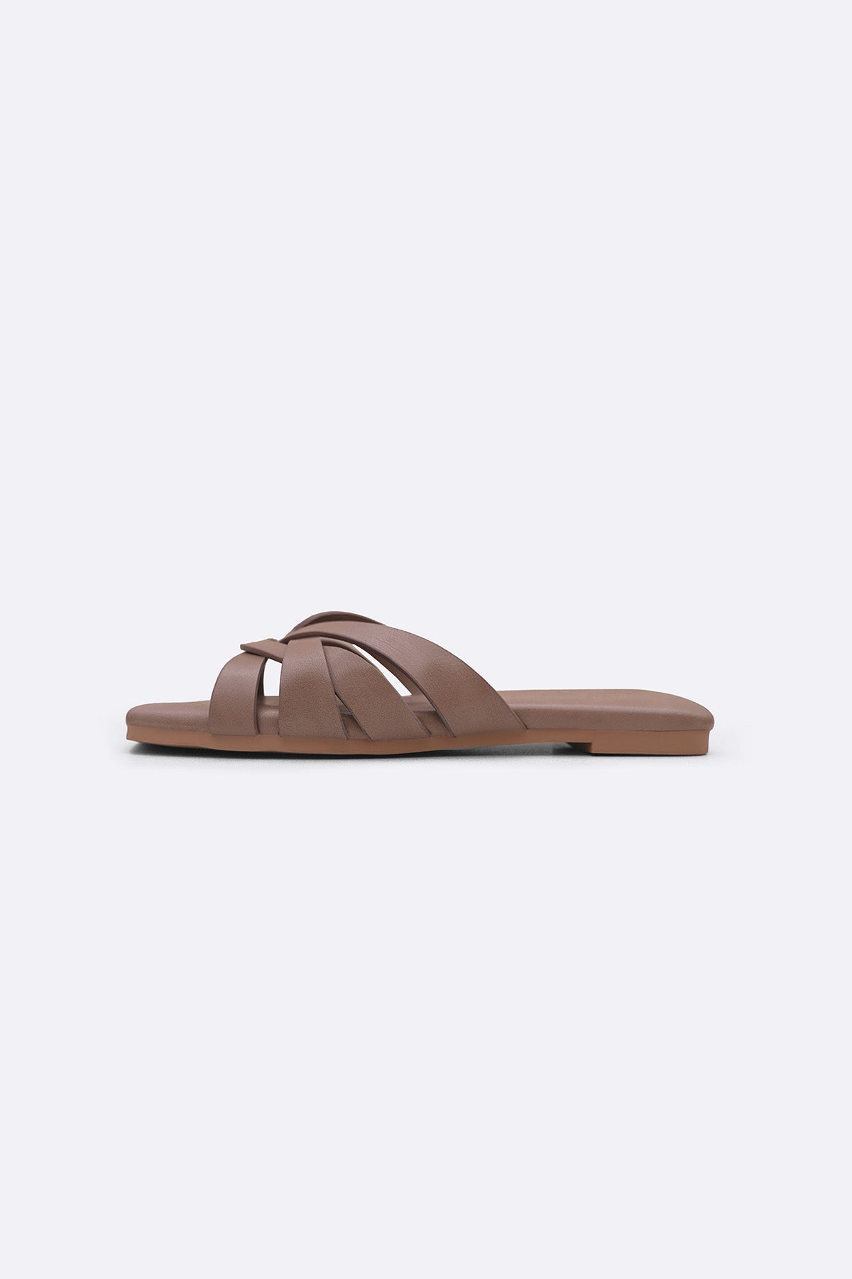 TAUPE MOLDOVA STRAPPY SLIDES
