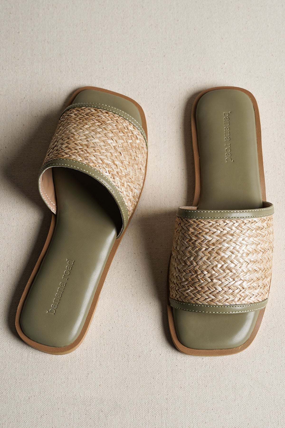 SAGE SAGE RAFFIA SLIDES