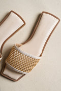 OFF WHITE MESH SQUARE TOE SLIDE