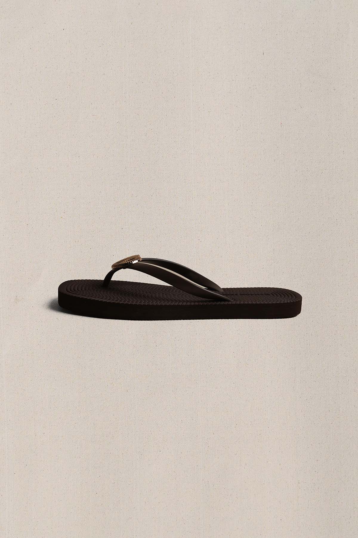 BROWN SEASHELL SLIPPERS