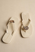 OFF WHITE SEASHELL SLIPPERS