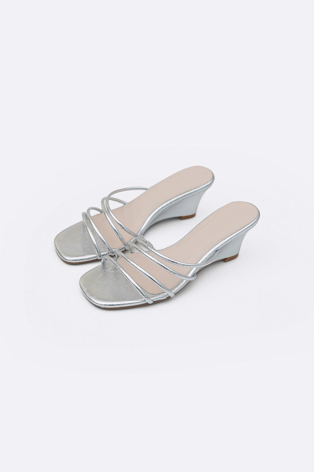 SILVER BELLA STRAPPY WEDGES