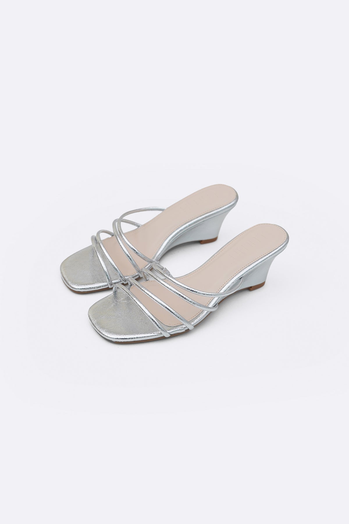 SILVER BELLA STRAPPY WEDGES