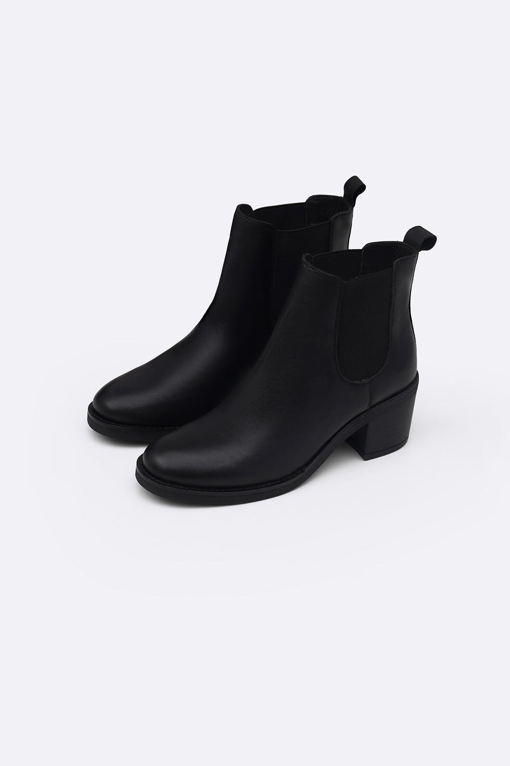 BLACK BLOCK LEATHER BOOTS