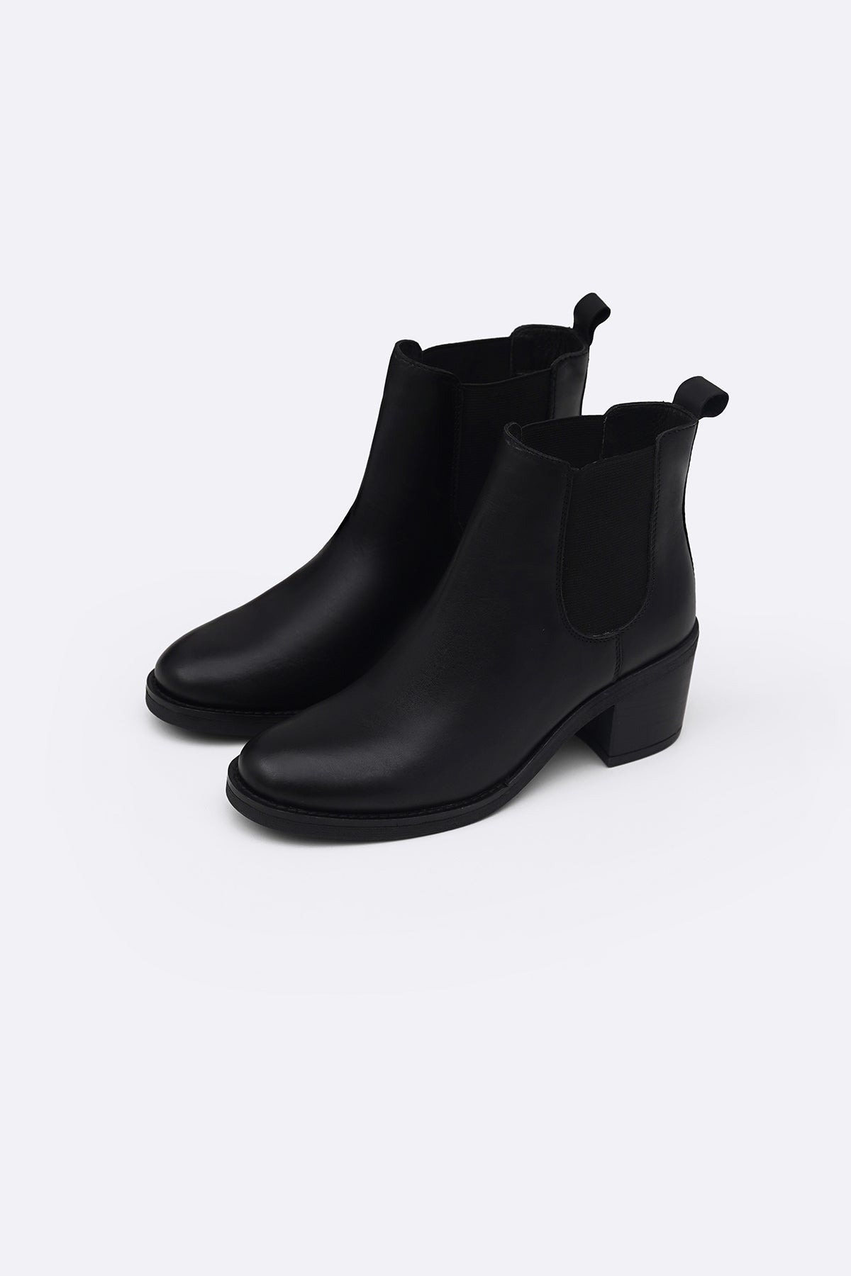 BLACK BLOCK LEATHER BOOTS
