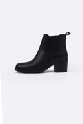 BLACK BLOCK LEATHER BOOTS