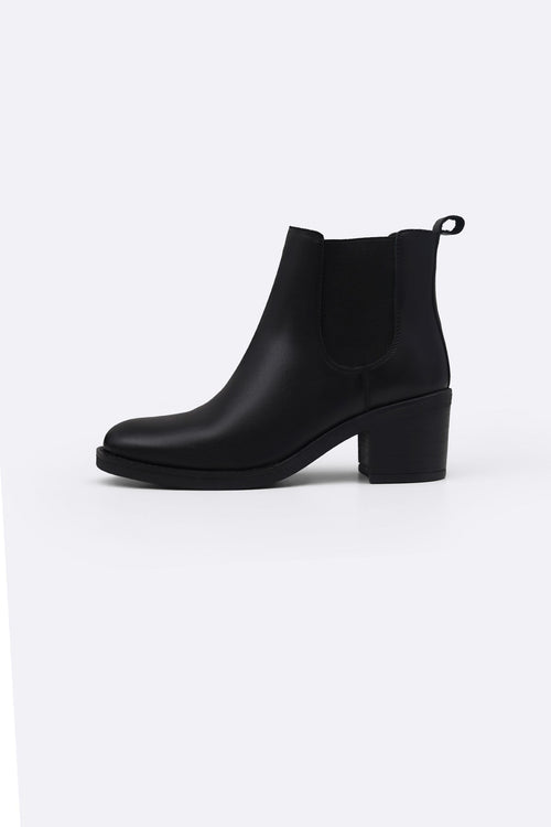 BLACK BLOCK LEATHER BOOTS