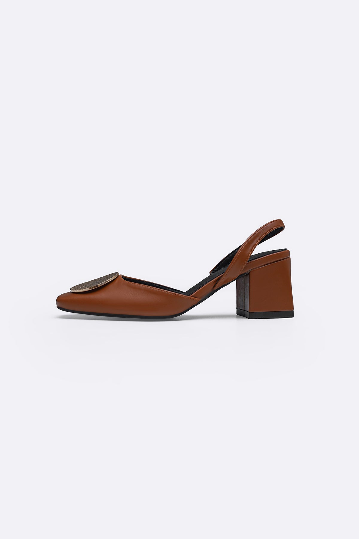 TAN SLINGBACK BLOCK HEELS