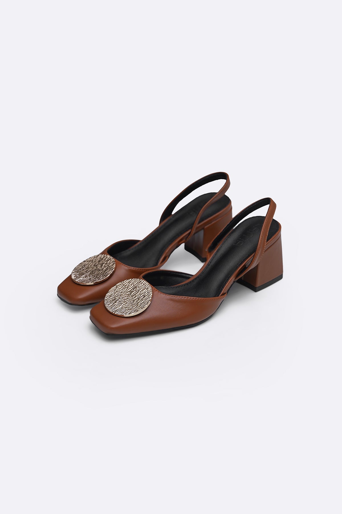 TAN SLINGBACK BLOCK HEELS