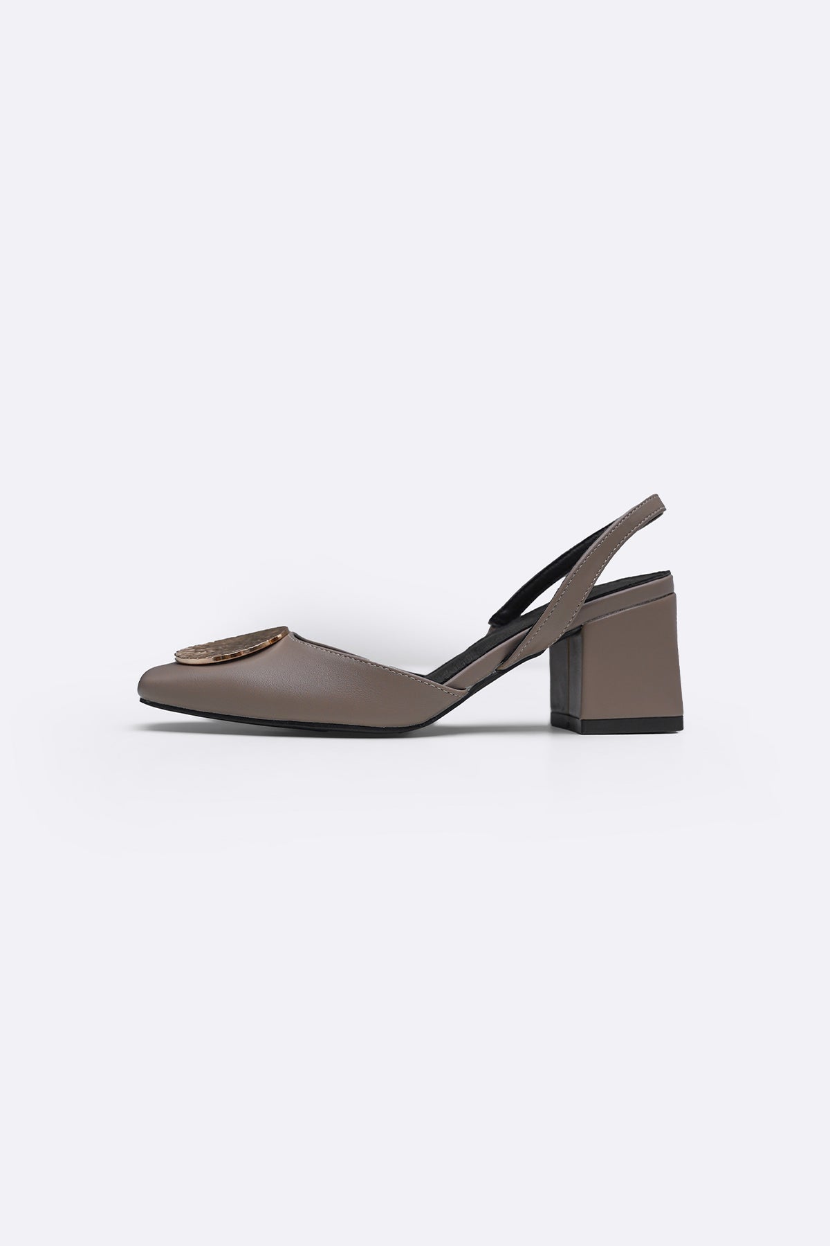 TAUPE SLINGBACK BLOCK HEELS