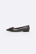 TAUPE SEINE BUCKLE PUMPS