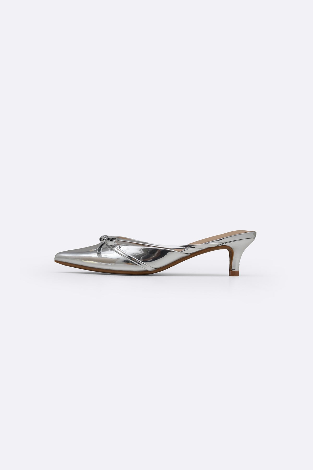 SILVER MINI BOW HEELS