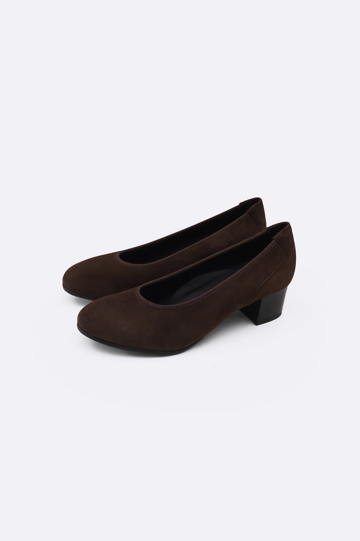 DARK BROWN LEATHER BLOCK HEELS