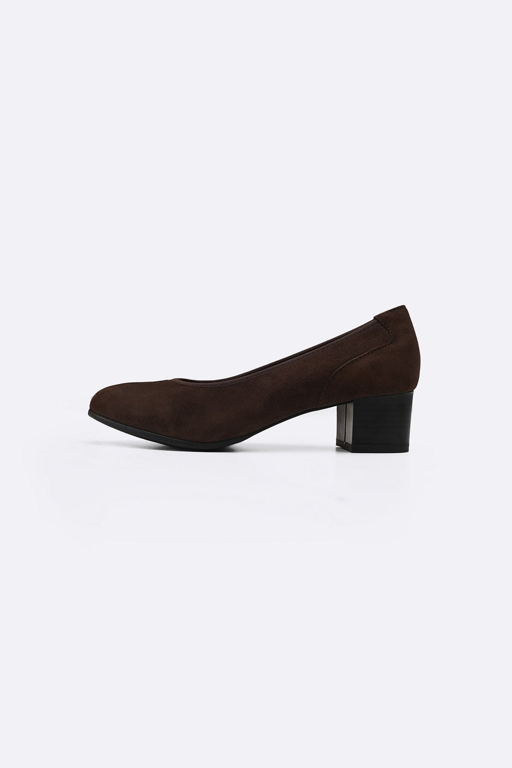 DARK BROWN LEATHER BLOCK HEELS