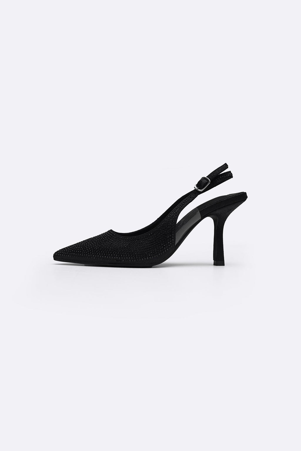 BLACK CRYSTAL SPRAY HEELS
