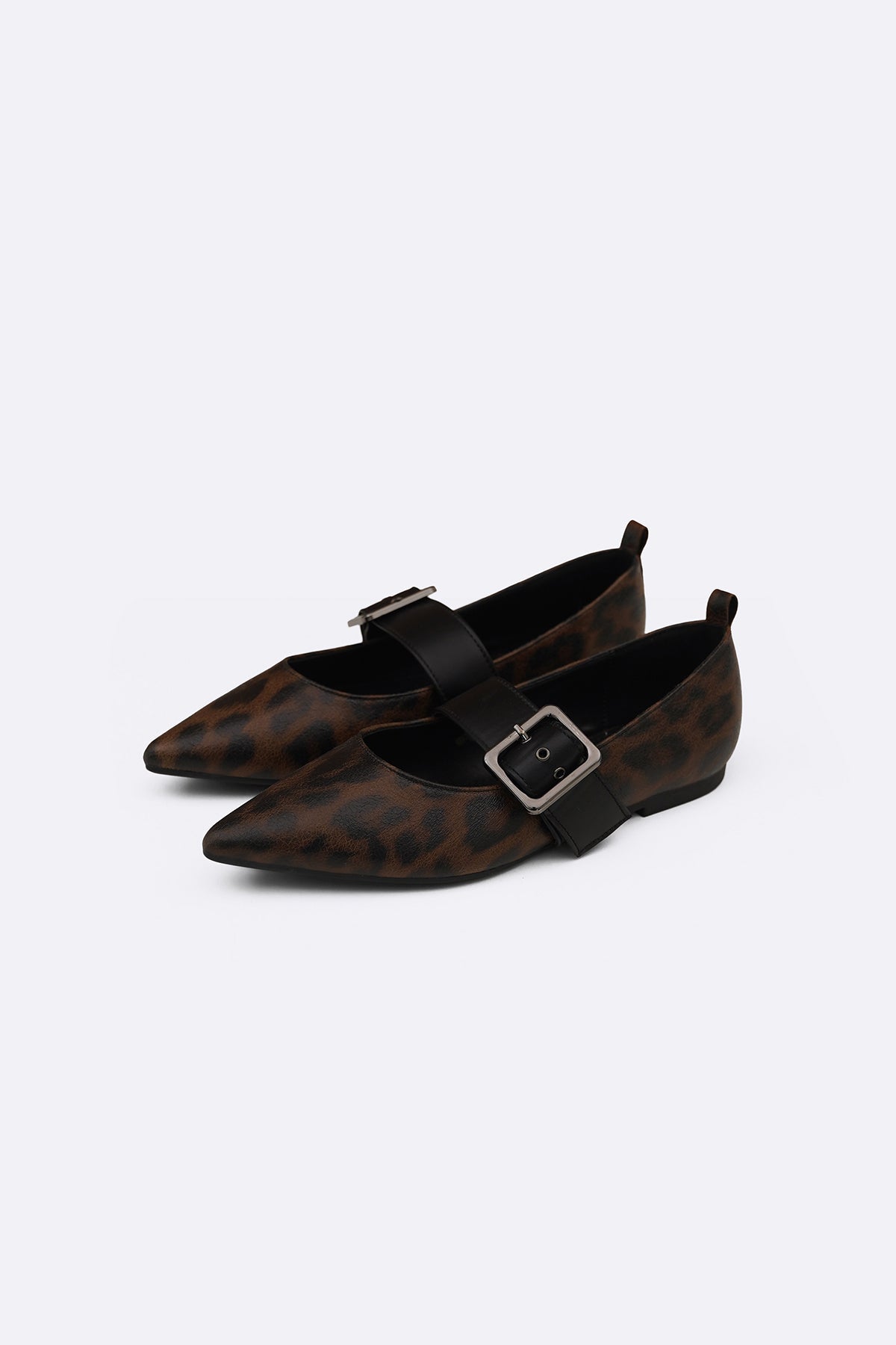 TAN WIDE BUCKLE PUMPS