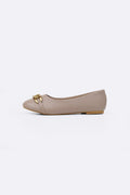 TAUPE CHAIN MAMA PUMPS