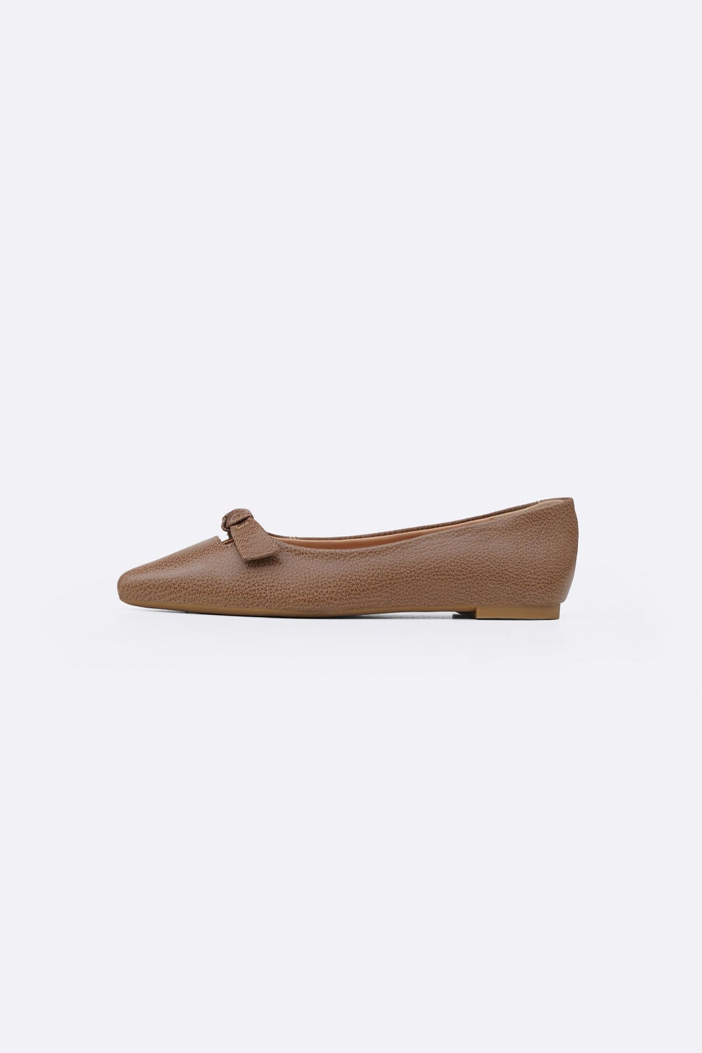 DARK BEIGE TEXTURED LEATHER PUMPS