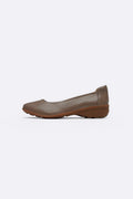 TAUPE WRINKLE LEATHER PUMPS
