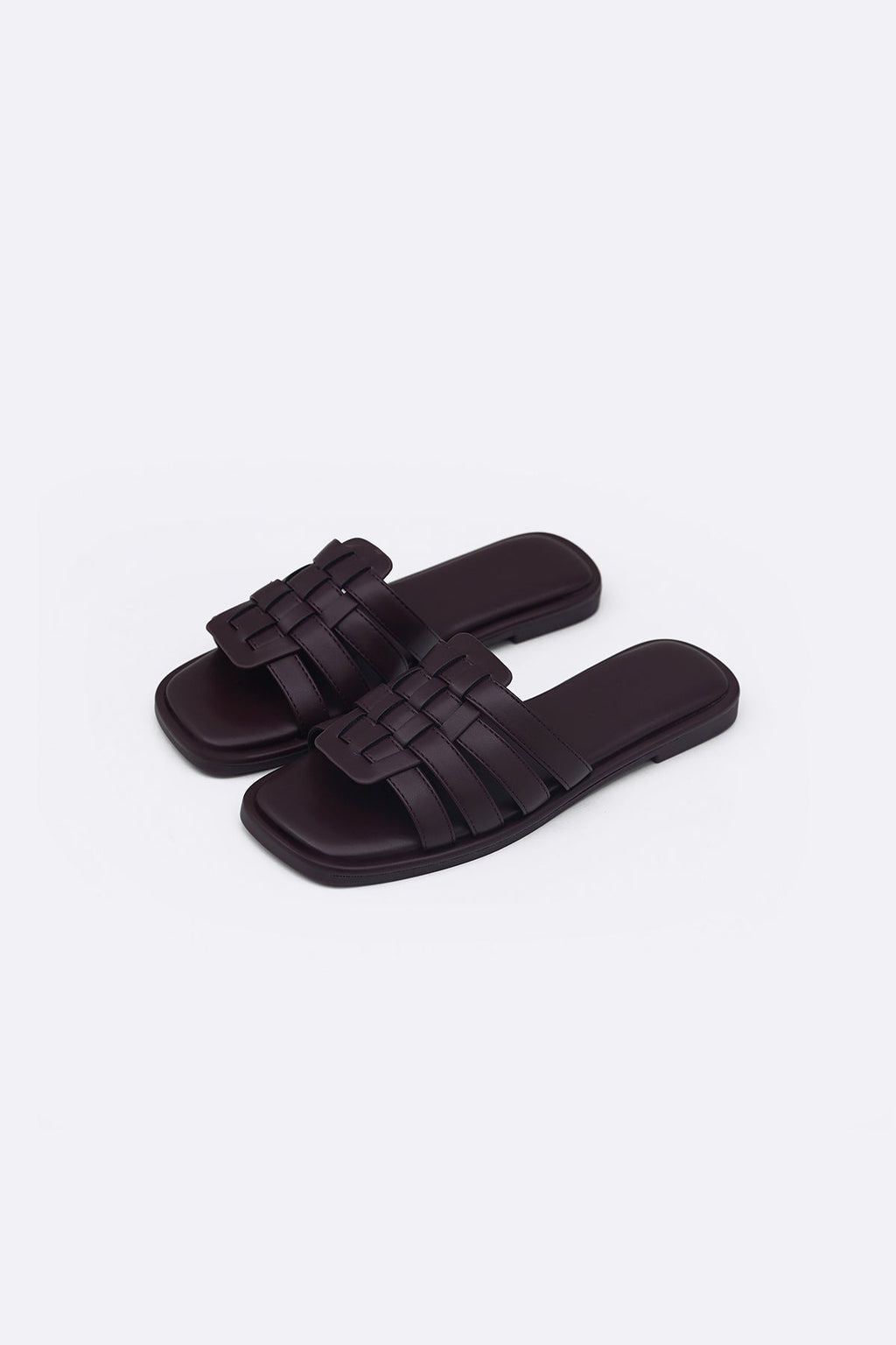 DARK BROWN VENETO CAGED SLIDES
