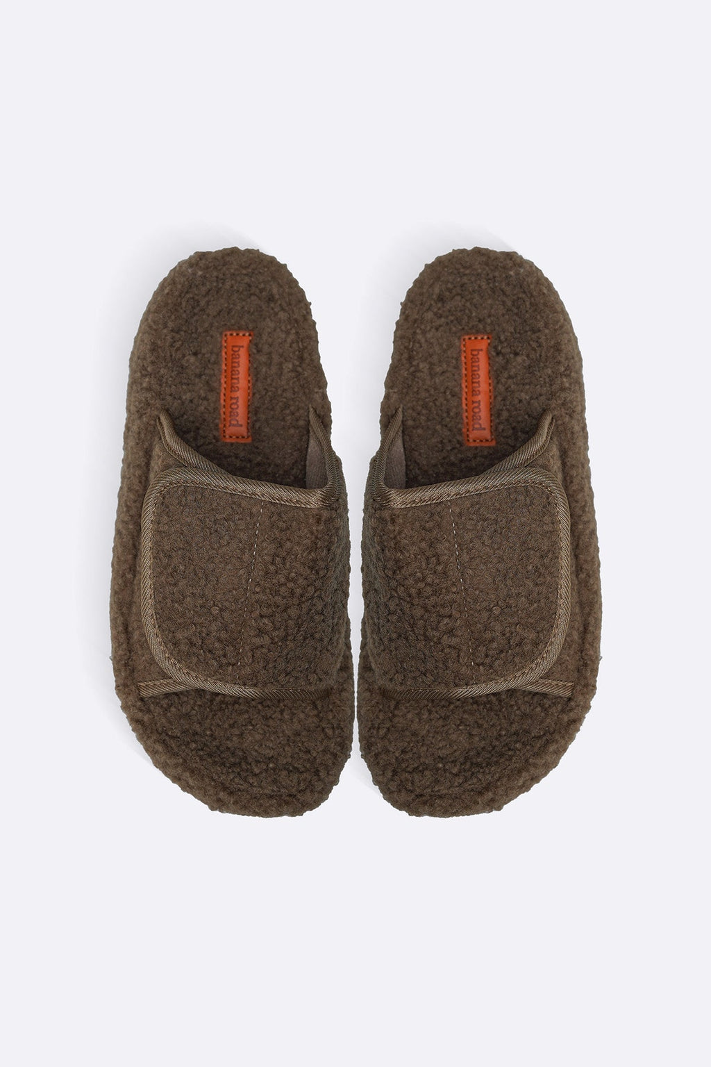 KHAKI TEDDY FUR SLIDES