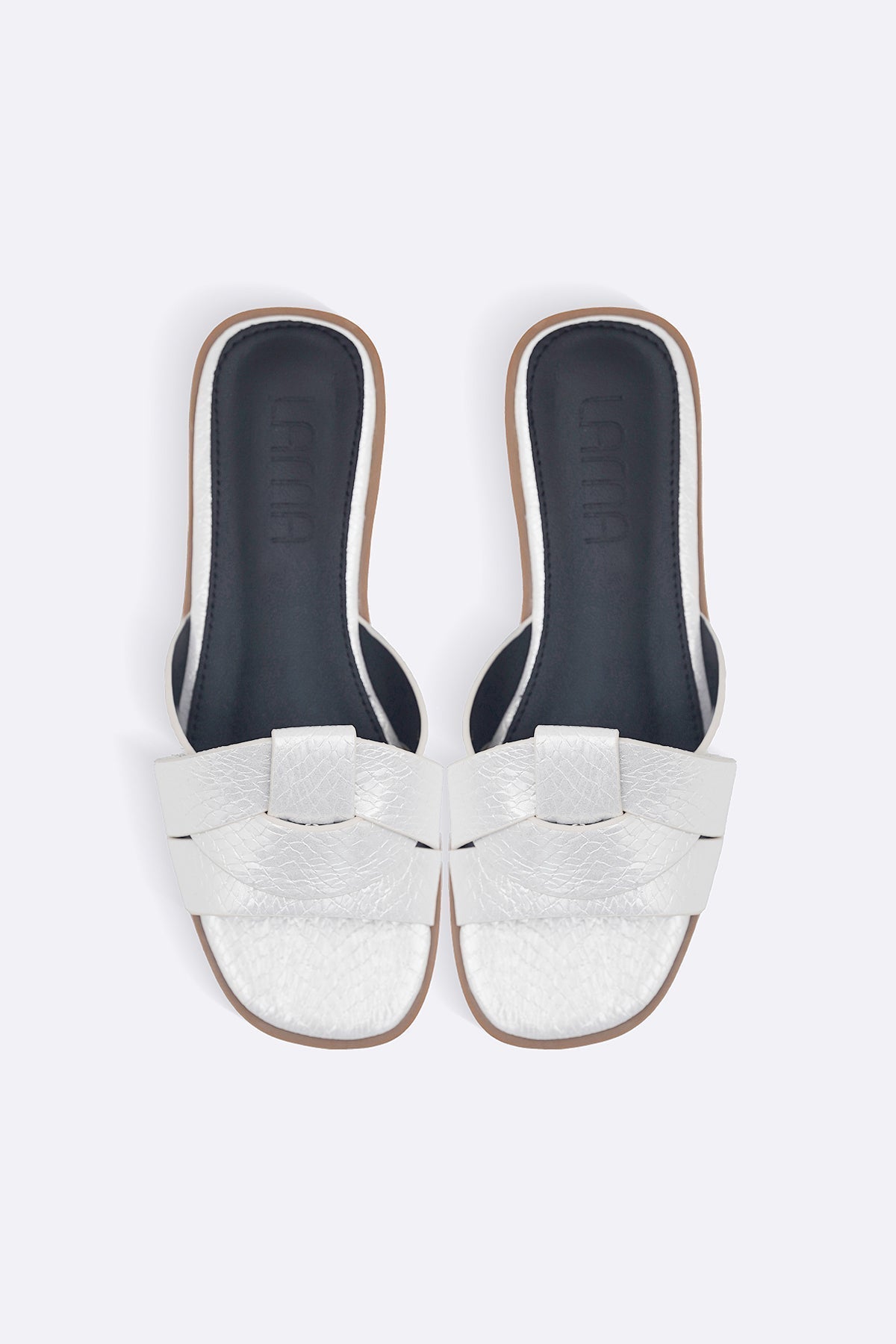 OFF WHITE PYTHON GLAZE SLIDES