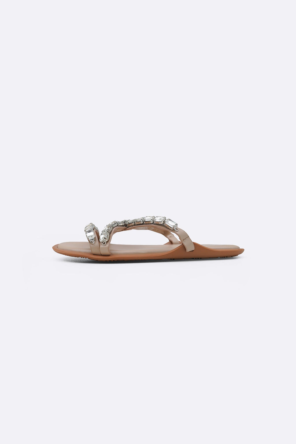 NUDE CHAMPAGNE STONE SLIDES