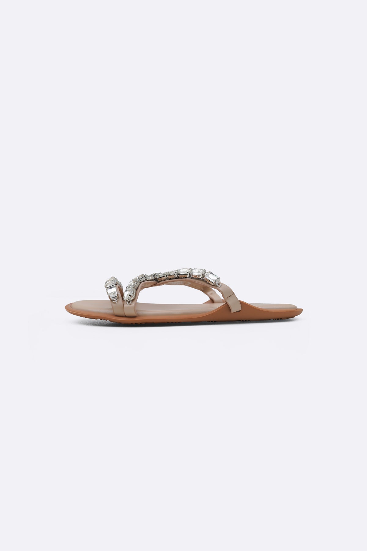 NUDE CHAMPAGNE STONE SLIDES